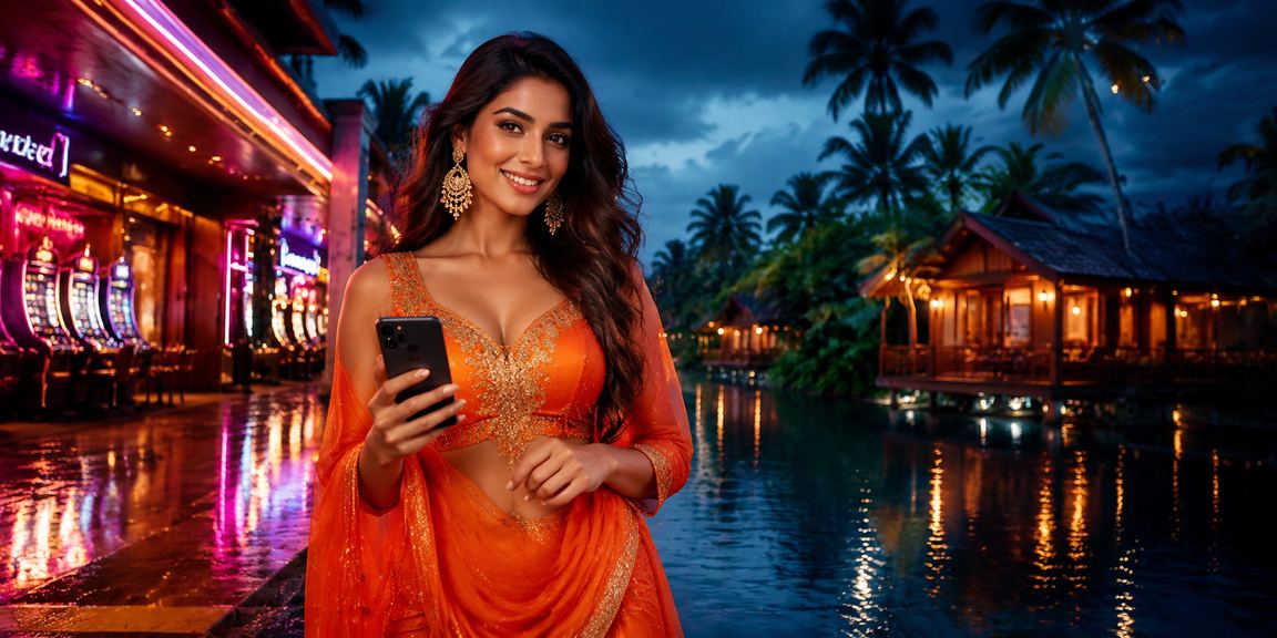 Neon casino app interface in Kerala with mobile user